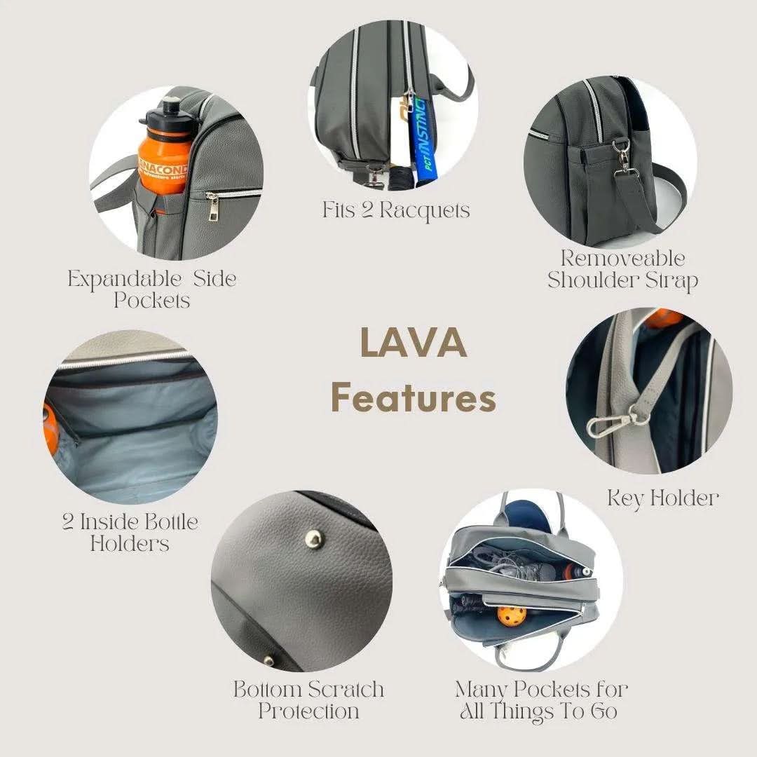 LAVA Premium Tennis Duffle Bag - Gray - NiceAces